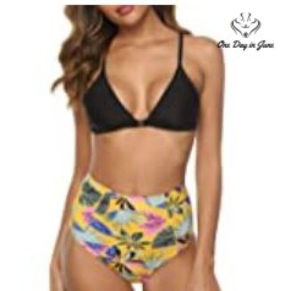 Honyar Front Closure High Waist Bikini Swimsuit Size XXL